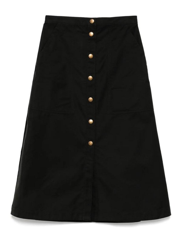 MONCLER: ニーレングススカート＆ミディ丈 - 膝丈/ミディスカート - 黒