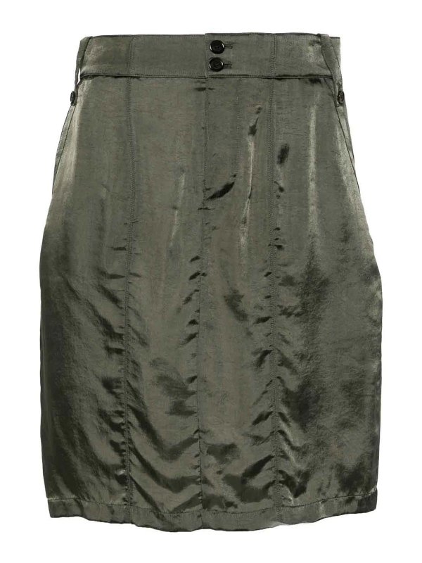 SAINT LAURENT: mini skirts - Satin Pencil Mini Skirt