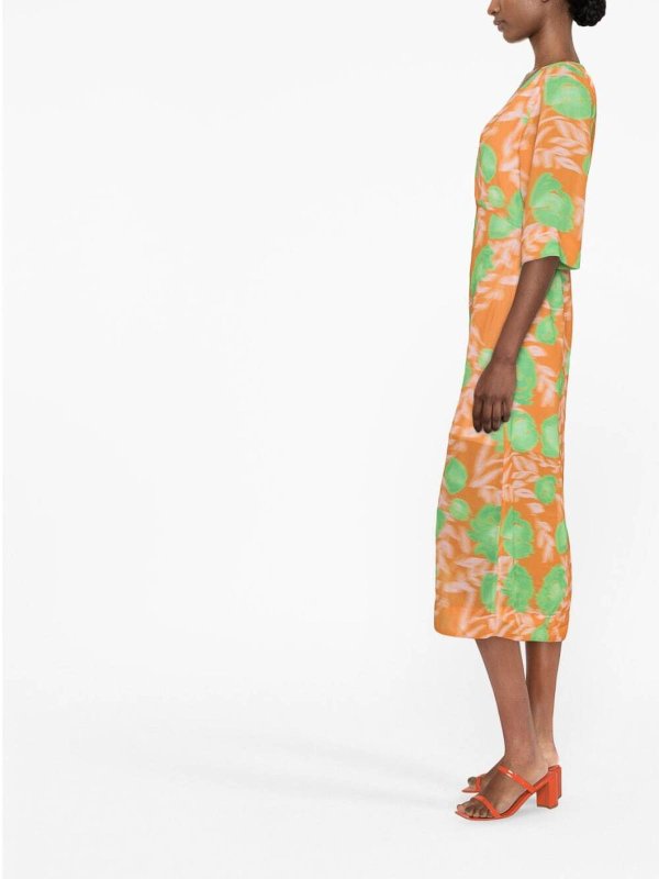 The Best Shops GANNI: ニーレングスドレス - 膝丈ドレス - オレンジ