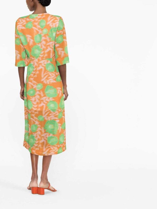 膝丈ドレス - オレンジ Replica 
online: GANNI