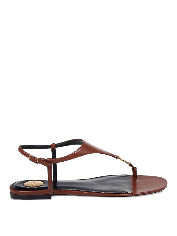 SAINT LAURENT: sandals - Cassandra Sandals In Smooth Leather
