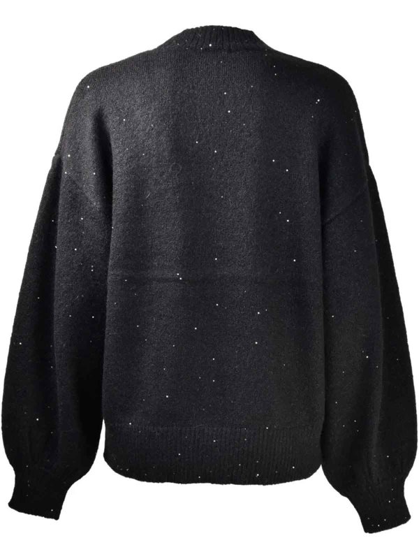 CRUNA: Strickpullover mit Rundhalsausschnitt online - Rundhalspullover - Schwarz