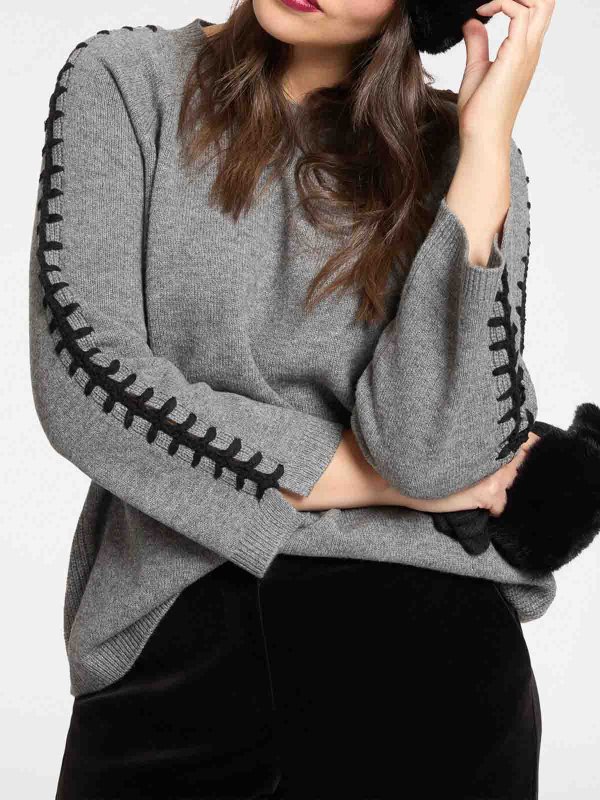 ELENA MIRO`: クルーネック online - クルーネック - グレー