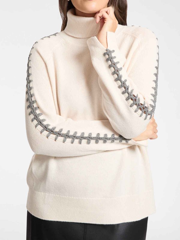 ELENA MIRO`: Rollkragenpullover  und Polo-Ausschnitt online - Rollkragenpullover - Weiß
