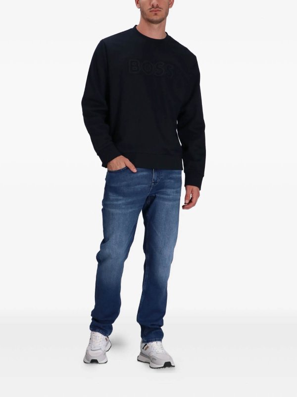 Hugo Boss: クルーネック online - クルーネック - ダークブルー