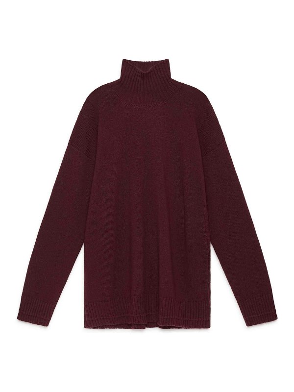 MALIPARMI: Strickpullover mit Rundhalsausschnitt - Rundhalspullover - Rot