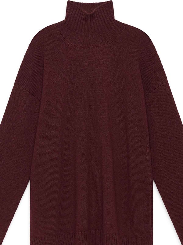 MALIPARMI: Strickpullover mit Rundhalsausschnitt online - Rundhalspullover - Rot