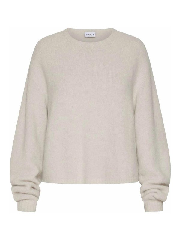 MARELLA: Strickpullover mit Rundhalsausschnitt - Rundhalspullover - Braun