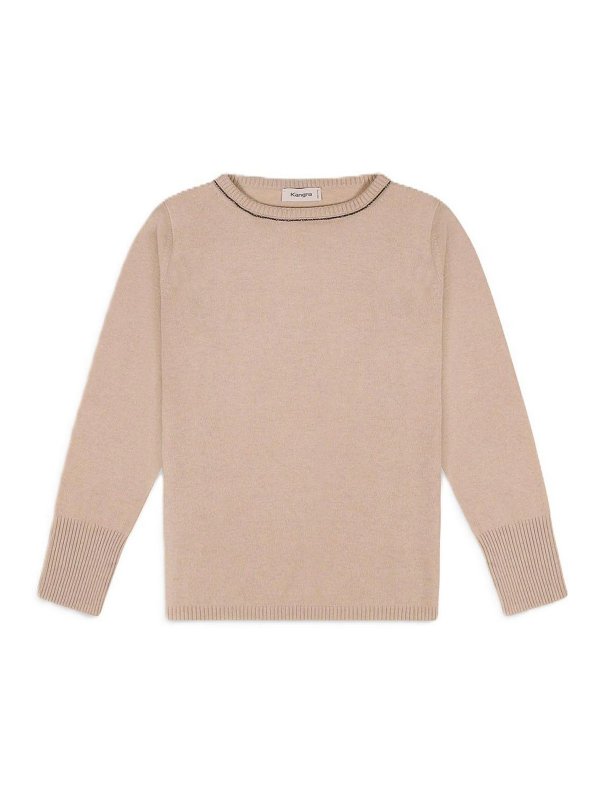 Kangra Cashmere: クルーネック - クルーネック - ベージュ