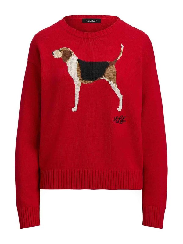 LAUREN RALPH LAUREN: クルーネック - クルーネック - 赤