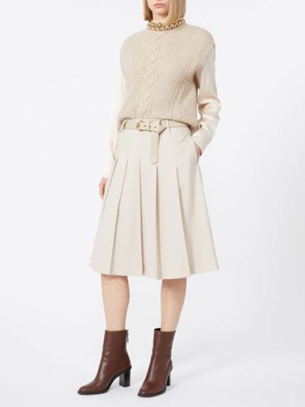 MAX MARA STUDIO: Knielange und Midi Röcke online - Midirock - Beige