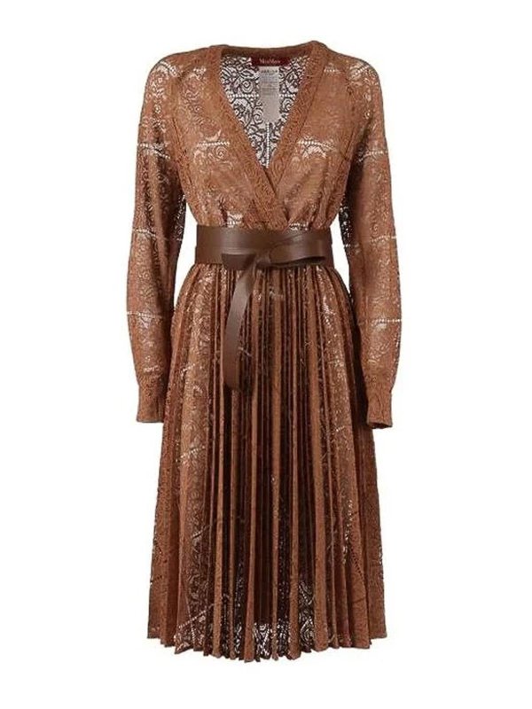 MAX MARA STUDIO: イブニングドレス - イブニングドレス - ブラウン