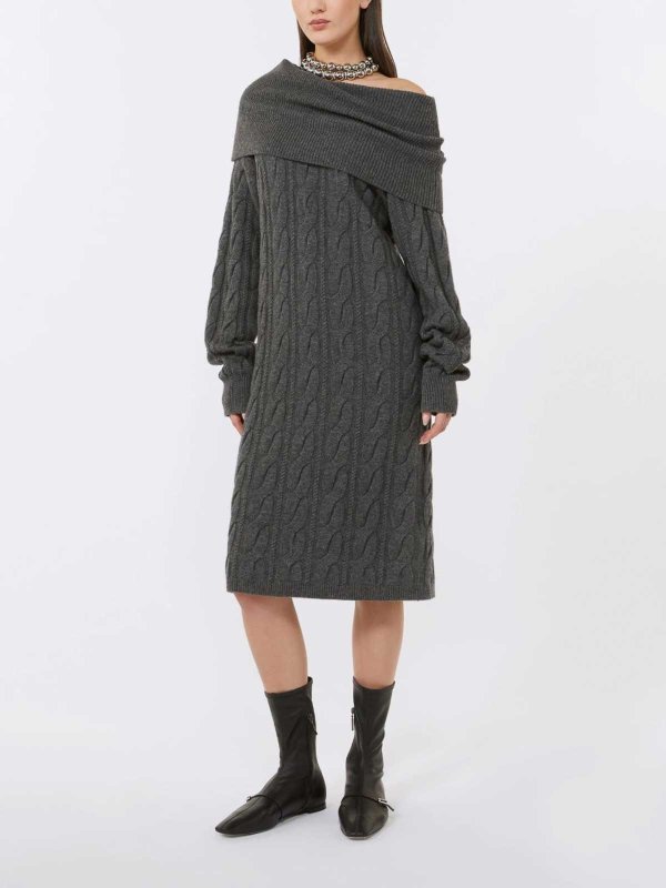 MAX MARA STUDIO: ニーレングスドレス online - 膝丈ドレス - ダークグレー
