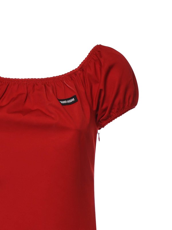 MIU MIU: short dresses online - Cotton Dress With Logo