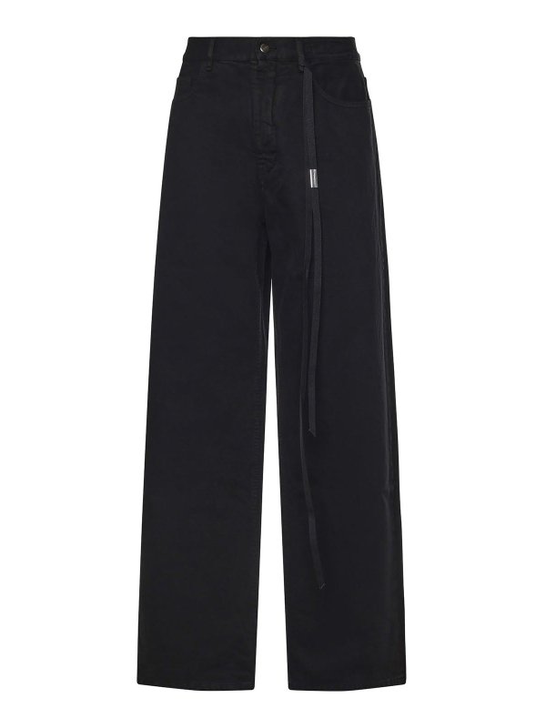 ANN DEMEULEMEESTER: ベルボトムジーンズ - フレアジーンズ - 黒