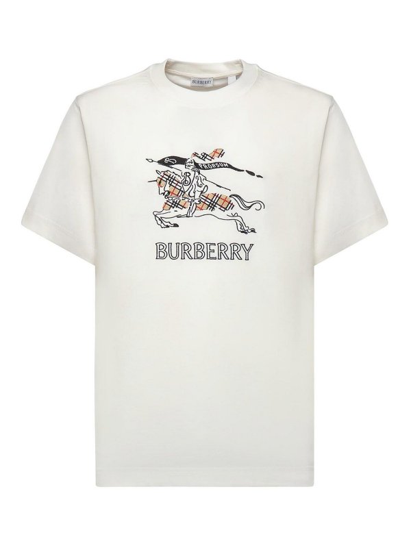 BURBERRY: t-shirts - Cotton T-Shirt With Ekd Design