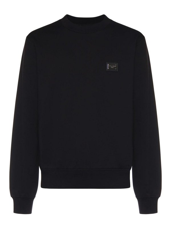 DOLCE & GABBANA: Sweatshirts & Sweaters - Cotton Sweatshirt With Logo Plaque