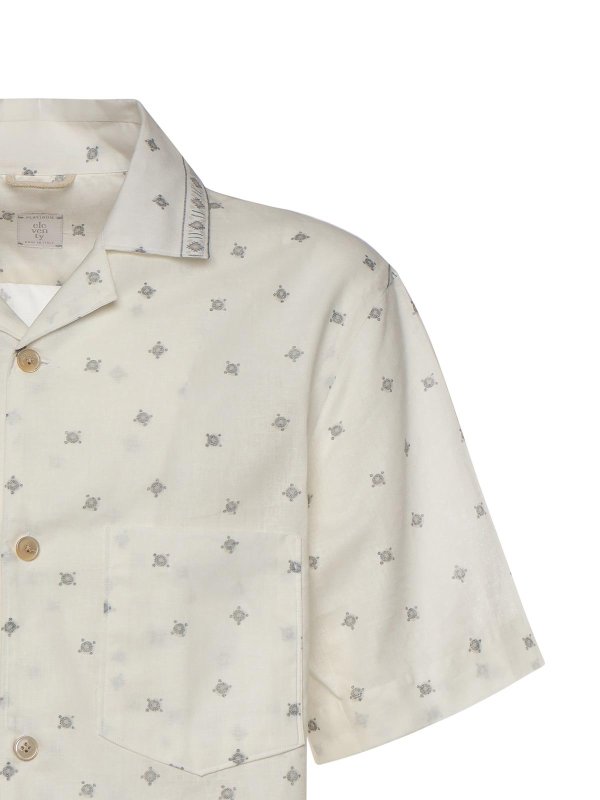 ELEVENTY: camicie online - Camicia Bowling In Lino E Cotone