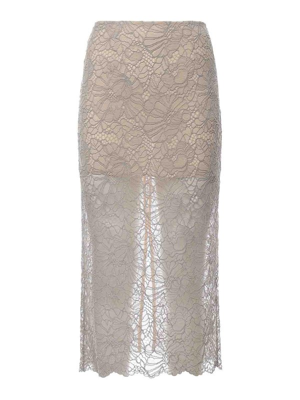 ROTATE Birger Christensen: Knielange und Midi Röcke - Midirock - Hellgrau