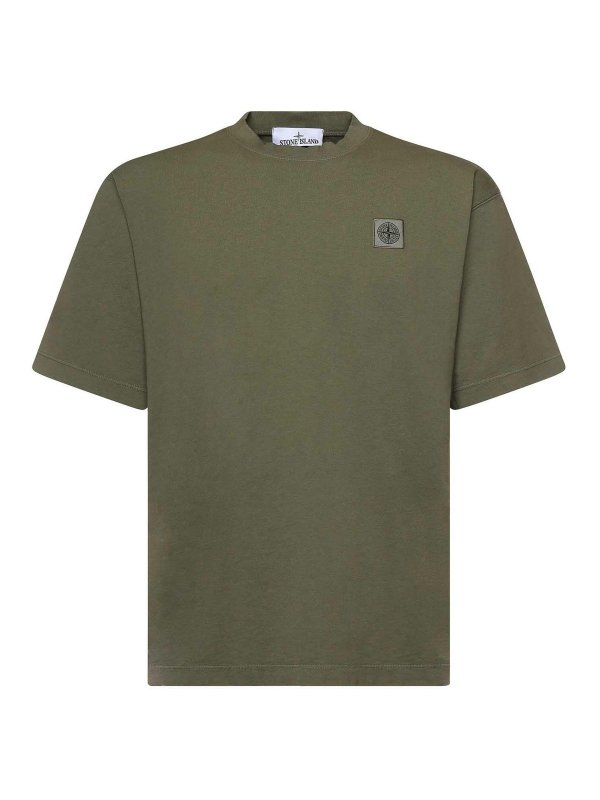 STONE ISLAND: t-shirts - Cotton Jersey T-Shirt With Compass Patch