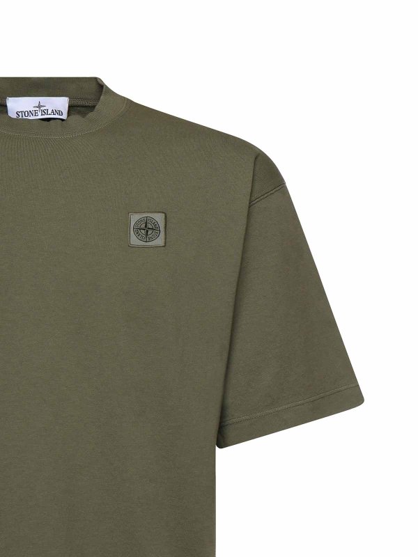 STONE ISLAND: t-shirts online - Cotton Jersey T-Shirt With Compass Patch
