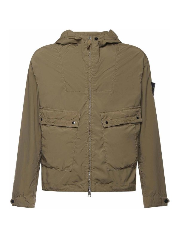STONE ISLAND: casual jackets - Hooded Jacket With Logo