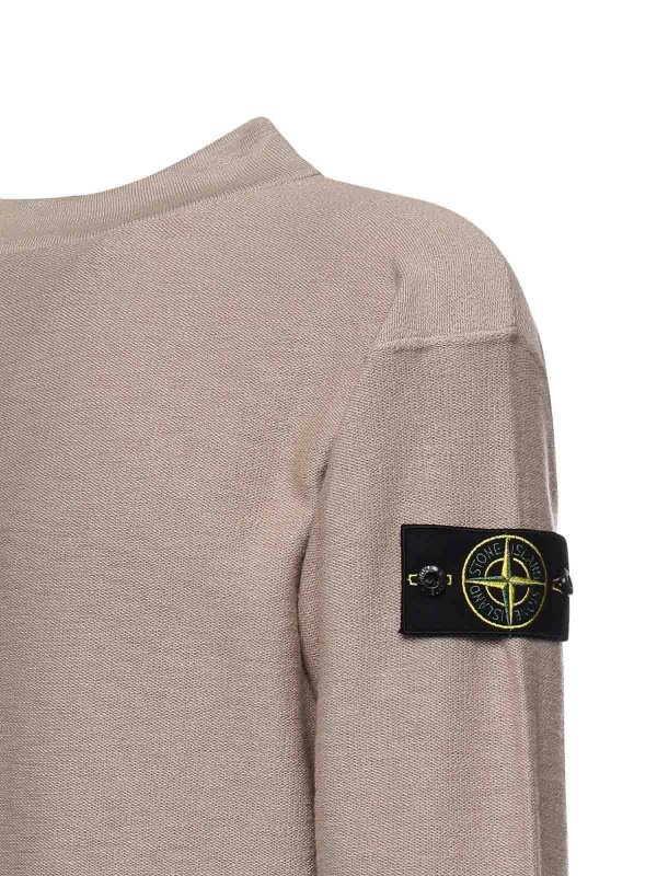 STONE ISLAND: Strickpullover mit Rundhalsausschnitt online - Rundhalspullover - Camel