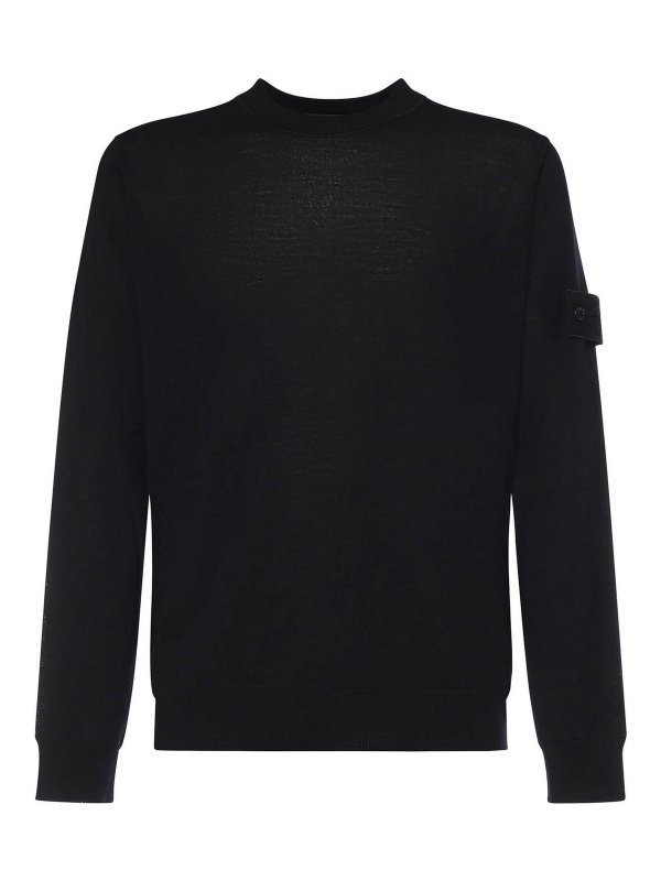 STONE ISLAND: クルーネック - クルーネック - 黒