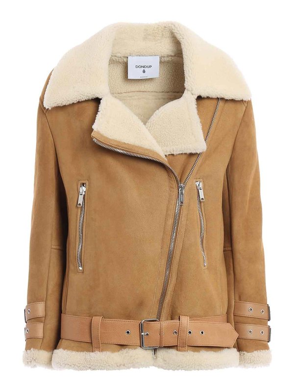 DONDUP: Fur & Shearling Coats - Suede And Shearling Jacket