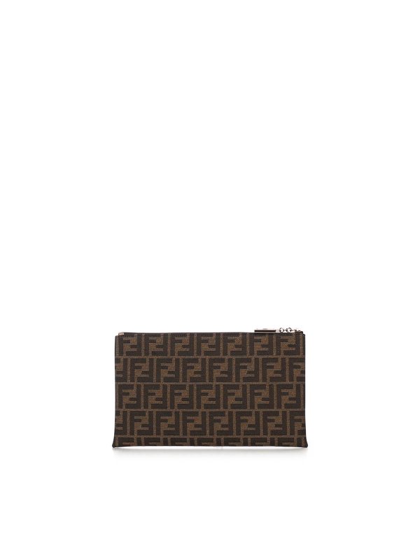 The Best Shops FENDI: totes bags - Medium Baguette Ff Jacquard Flat Pouch