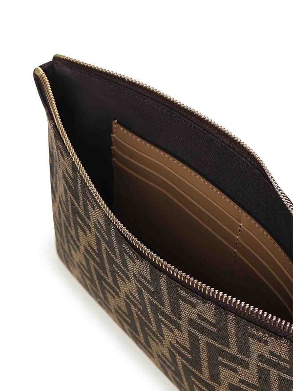 Medium Baguette Ff Jacquard Flat Pouch shop online: FENDI
