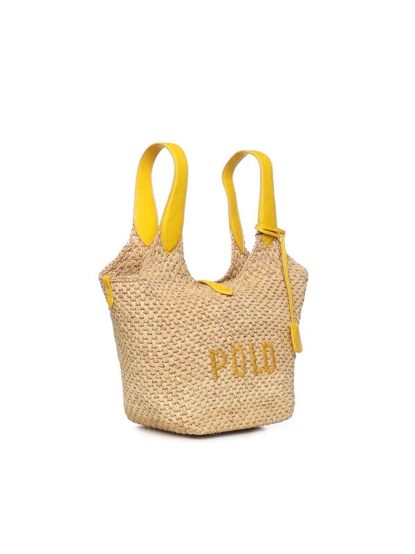 POLO RALPH LAUREN: totes bags - Polo Play Raffia And Leather Tote Bag