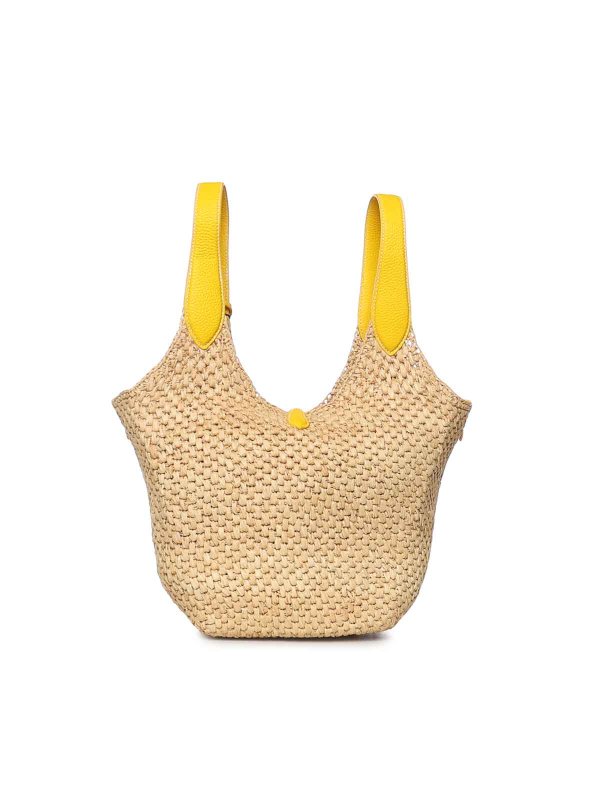 POLO RALPH LAUREN: totes bags online - Polo Play Raffia And Leather Tote Bag