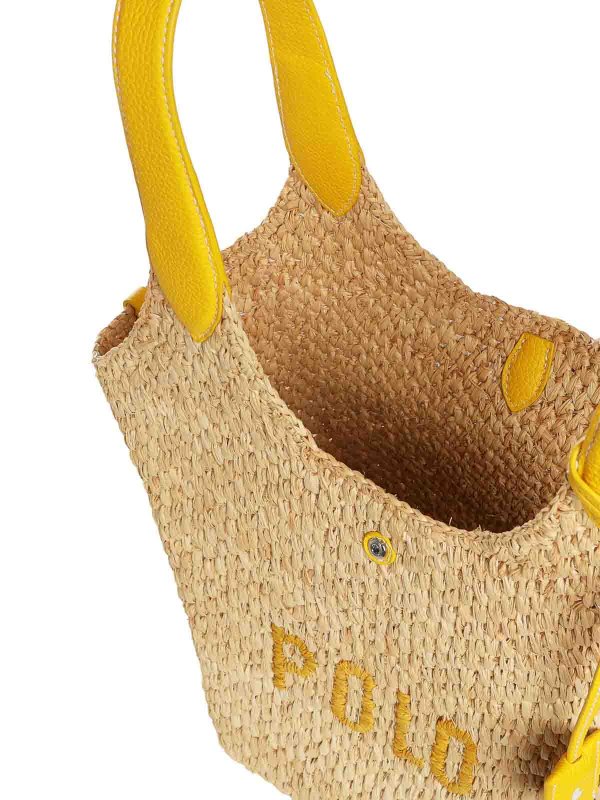 The Best Shops POLO RALPH LAUREN: totes bags - Polo Play Raffia And Leather Tote Bag