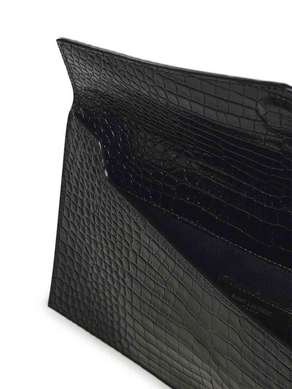 Uptown Cassandre Leather Clutch shop online: SAINT LAURENT