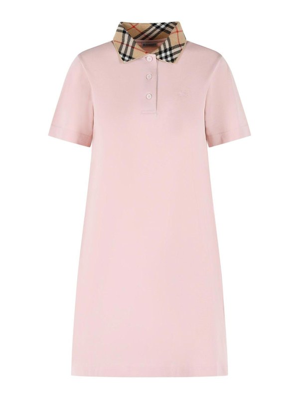 BURBERRY: polo shirts - Iris Pink Cotton Polo Shirt