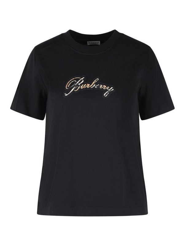 BURBERRY: T-shirts - T-Shirt - Schwarz