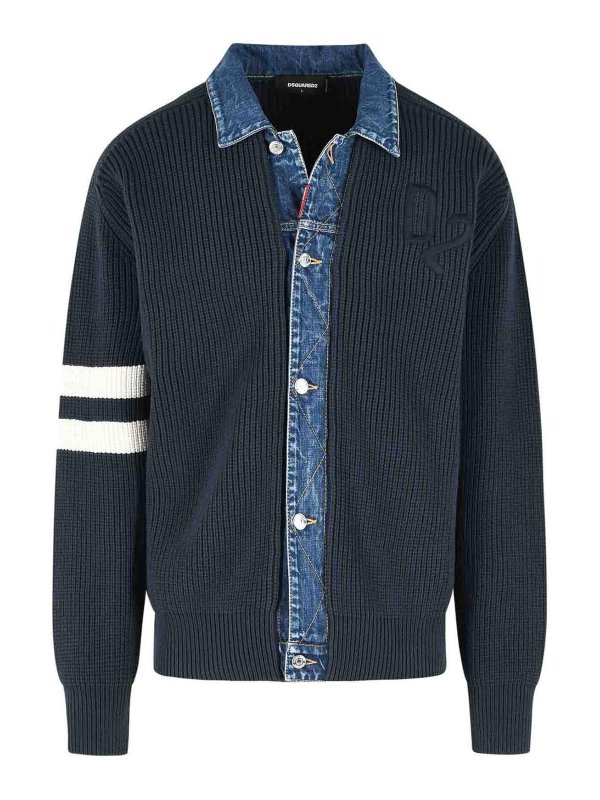 DSQUARED2: Strickpullover mit Rundhalsausschnitt - Rundhalspullover - Blau