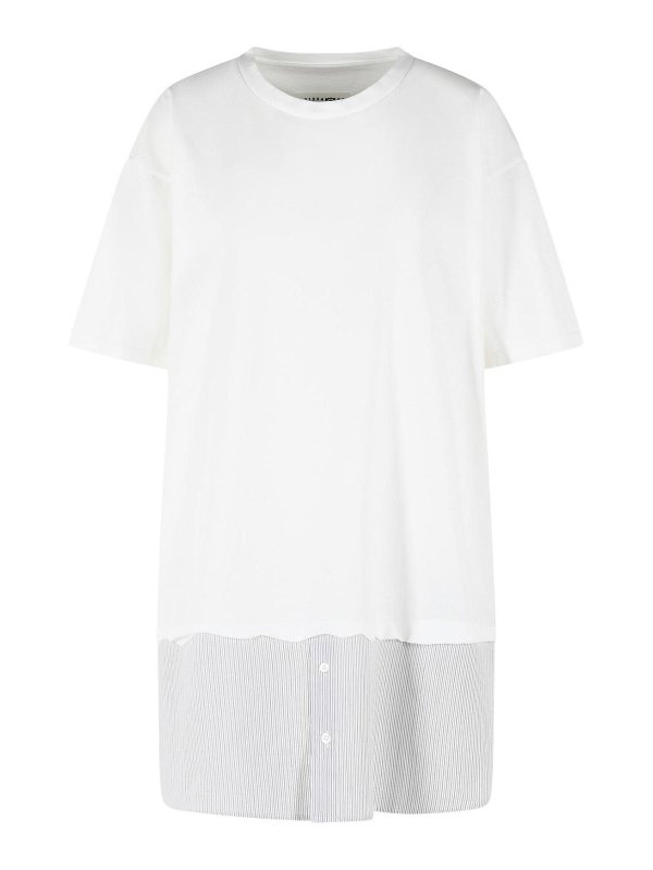 MM6 MAISON MARGIELA: Strickpullover mit Rundhalsausschnitt - Rundhalspullover - Weiß