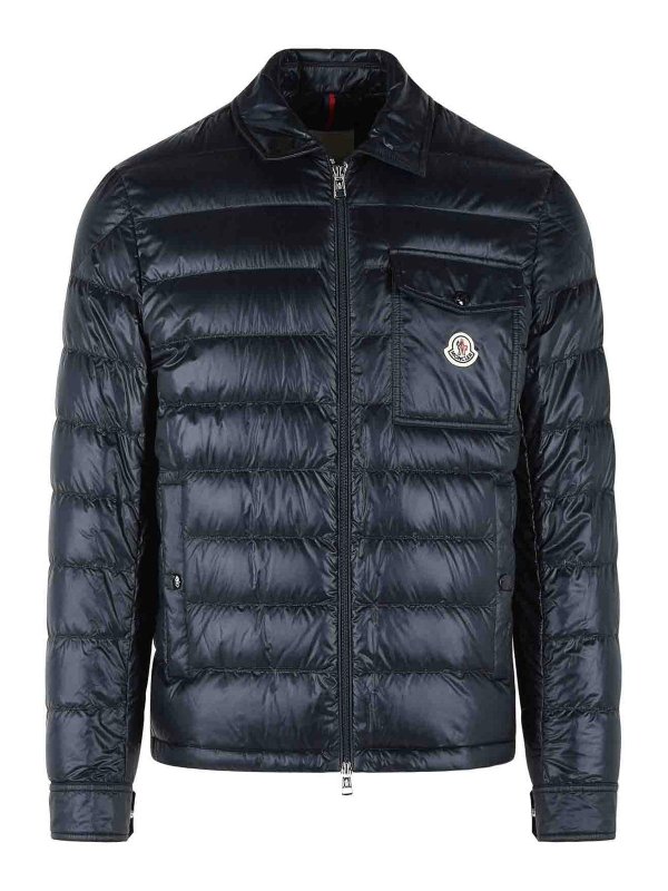 MONCLER: ダウン・ハイテクジャケット - ダウンジャケット - ダークブルー