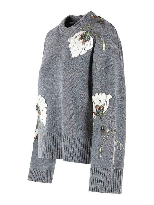 The Best Shops JONATHAN SIMKHAI: Strickpullover mit Rundhalsausschnitt - Rundhalspullover - Grau