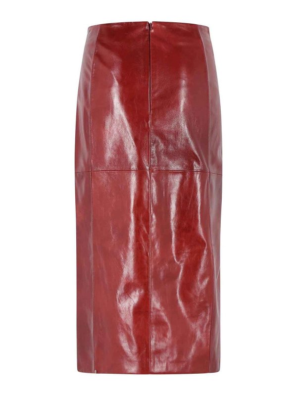 SPORTMAX: レザースカート online - レザースカート - ダークレッド