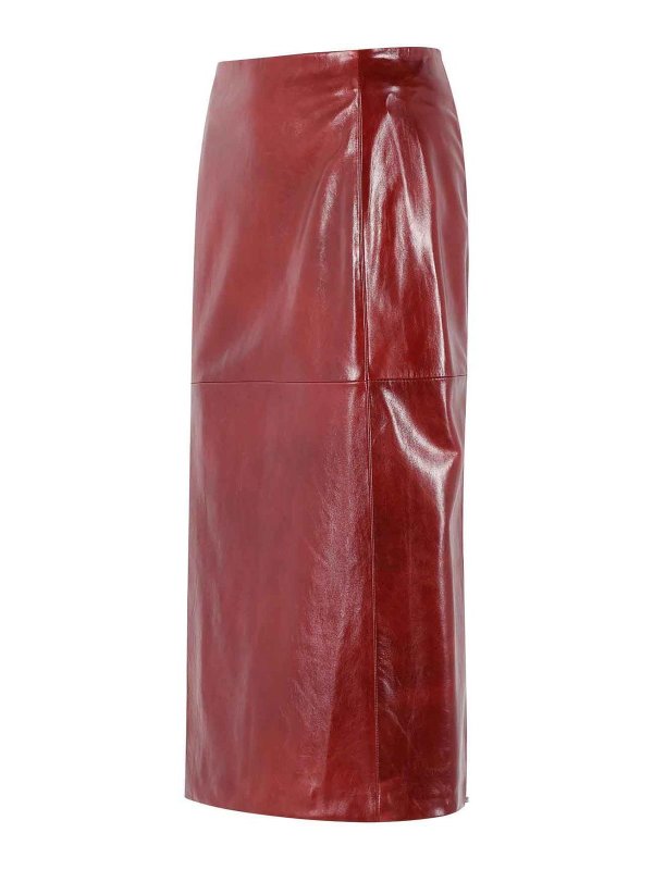 The Best Shops SPORTMAX: レザースカート - レザースカート - ダークレッド