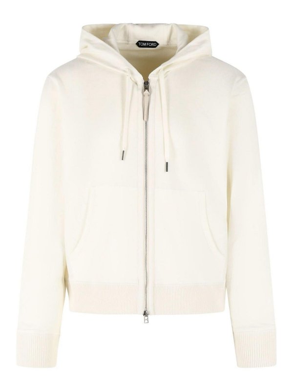 TOM FORD: Strickpullover mit Rundhalsausschnitt - Rundhalspullover - Weiß