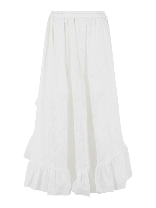 ZIMMERMANN: ニーレングススカート＆ミディ丈 - 膝丈/ミディスカート - 白