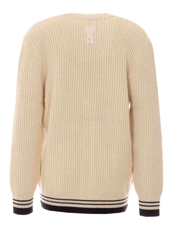 The Best Shops AMI PARIS: cardigan - Cardigan in maglia con logo