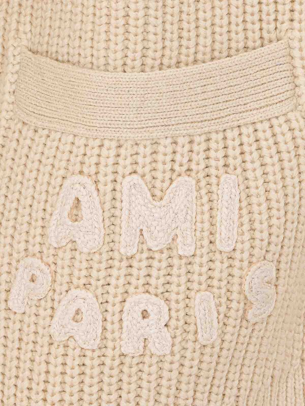 Cardigan in maglia con logo Replica 
online: AMI PARIS