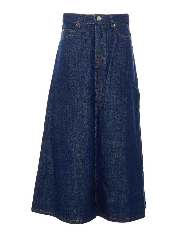 AMI PARIS: Long skirts - Denim Long Skirt
