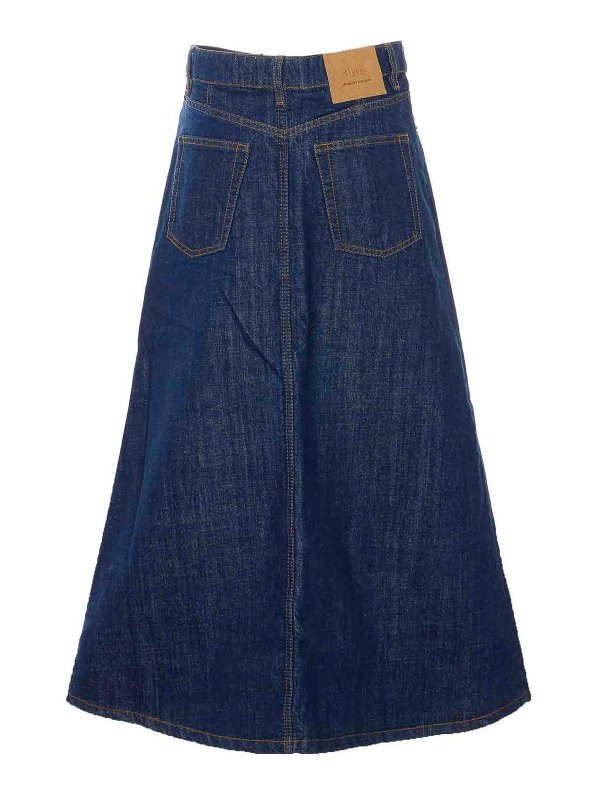 AMI PARIS: Long skirts online - Denim Long Skirt