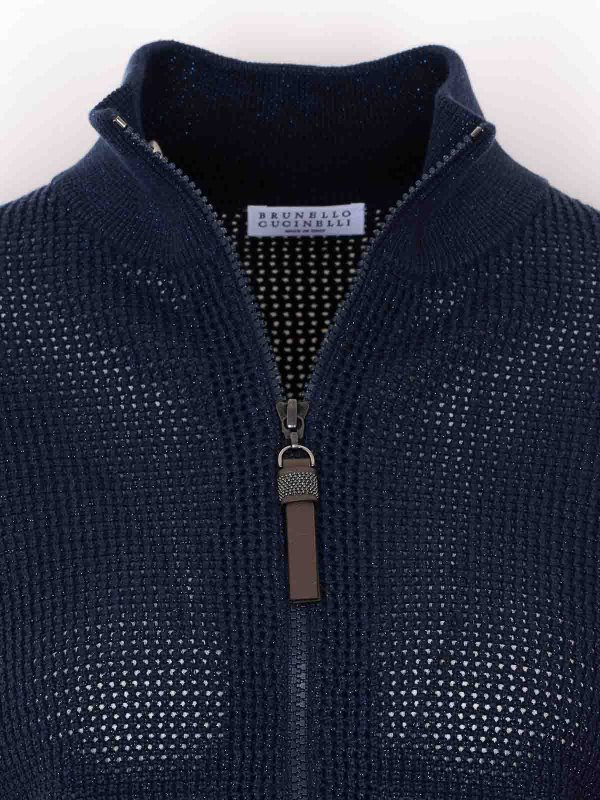 Rollkragenpullover - Blau shop online: BRUNELLO CUCINELLI